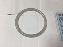 Load image into Gallery viewer, 54mm Certified 100% Natural Icy Watery Gray Very Light Smoky Purple (烟紫)  round cut Nephrite Bangle HN230-9223
