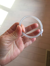 Load image into Gallery viewer, 52.5mm Certified 100% Natural icy gray (灰冰) slim round cut nephrite jade bangle HF125-9106
