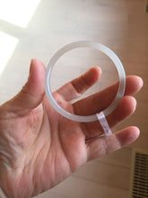 Load image into Gallery viewer, 52.5mm Certified 100% Natural icy gray (灰冰) slim round cut nephrite jade bangle HF125-9106
