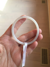 Load image into Gallery viewer, 52.5mm Certified 100% Natural icy gray (灰冰) slim round cut nephrite jade bangle HF127-9232
