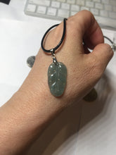 Load image into Gallery viewer, 100% natural type A icy watery light green gray Guatemala jadeite leaf pendant PD7
