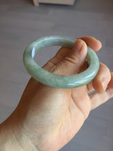 Load image into Gallery viewer, 52mm 100% natural certified light green/gray jadeite jade bangle AX130-0235
