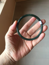 Load image into Gallery viewer, 61mm Certified Type A 100% Natural dark green/blue/gray Guatemala slim round cut Jadeite bangle PD176-2495
