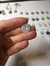Load image into Gallery viewer, 12.5-13mm Type A 100% Natural icy watery green purple white yellow Jadeite Safety Guardian Button donuts pendant PF2
