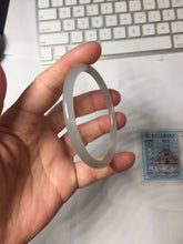 Load image into Gallery viewer, 54mm Certified 100% Natural Icy Watery Gray Very Light Smoky Purple (烟紫)  round cut Nephrite Bangle HN230-9223
