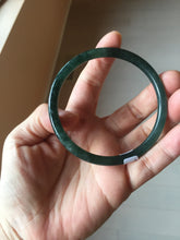 Load image into Gallery viewer, 61mm Certified Type A 100% Natural dark green/blue/gray Guatemala slim round cut Jadeite bangle PD176-2495
