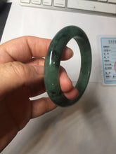Load image into Gallery viewer, 56.5mm Certified Type A 100% Natural Woodland Green Jadeite Bangle AZ184-0432

