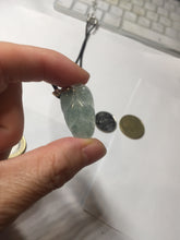 Load image into Gallery viewer, 100% natural type A icy watery light green gray Guatemala jadeite leaf pendant PD7
