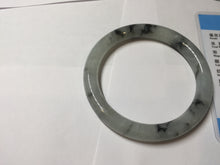 Load image into Gallery viewer, 56mm certificate 100% natural Type A white dark green ink painting (水墨) round cut jadeite jade bangle PC157-3144
