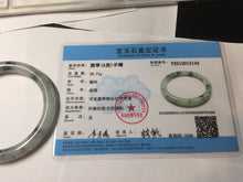Load image into Gallery viewer, 56mm certificate 100% natural Type A white dark green ink painting (水墨) round cut jadeite jade bangle PC157-3144
