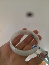 Load image into Gallery viewer, 52.5mm Certificated  Type A100% green/white thin Jadeite Jade bangle F10-1164
