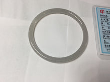 Load image into Gallery viewer, 54mm Certified 100% Natural Icy Watery Gray Very Light Smoky Purple (烟紫)  round cut Nephrite Bangle HN230-9223
