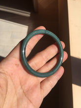 Load image into Gallery viewer, 51.1mm Certified Type A 100% Natural dark green blue gray black slim round cut Guatemala Jadeite bangle PJ3-4307
