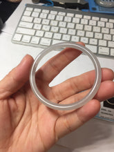 Load image into Gallery viewer, 54mm Certified 100% Natural Icy Watery Gray Very Light Smoky Purple (烟紫)  round cut Nephrite Bangle HN230-9223
