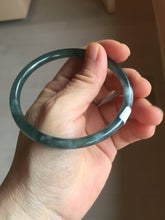 Load image into Gallery viewer, 61mm Certified Type A 100% Natural dark green/blue/gray Guatemala slim round cut Jadeite bangle PD175-2496
