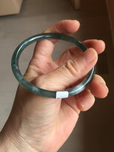 Load image into Gallery viewer, 61mm Certified Type A 100% Natural dark green/blue/gray Guatemala slim round cut Jadeite bangle PD175-2496
