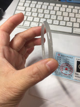 Load image into Gallery viewer, 54mm Certified 100% Natural Icy Watery Gray Very Light Smoky Purple (烟紫)  round cut Nephrite Bangle HN230-9223
