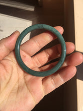 Load image into Gallery viewer, 51.1mm Certified Type A 100% Natural dark green blue gray black slim round cut Guatemala Jadeite bangle PJ3-4307
