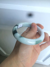 Load image into Gallery viewer, 58mm Certified Type A 100% Natural light green/white Jadeite Jade bangle S53-0441
