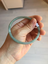 Load image into Gallery viewer, 60.6mm Type A 100% Natural Light Green/Gray/Black/Brown “Reed Flowers &amp; Snow” Guatemala Slim Round Cut Jadeite Bangle PJ124-1412
