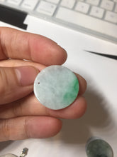 Load image into Gallery viewer, 100% Natural type A sunny green/yellow round Jadeite Jade safe and sound pendant group BP94

