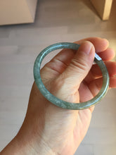 Load image into Gallery viewer, 56.4mm Type A 100% Natural Light Green/Gray/Black/Brown “Reed Flowers &amp; Snow” Guatemala Slim Round Cut Jadeite Bangle PJ125-1413
