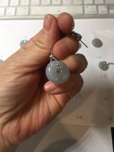 Load image into Gallery viewer, 12.6-16.2mm Type A 100% Natural icy watery light green blue purple white gray Jadeite Safety Guardian Button donuts pendant PF3
