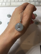 Load image into Gallery viewer, 12.6-16.2mm Type A 100% Natural icy watery light green blue purple white gray Jadeite Safety Guardian Button donuts pendant PF3
