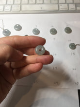 Load image into Gallery viewer, 12.6-16.2mm Type A 100% Natural icy watery light green blue purple white gray Jadeite Safety Guardian Button donuts pendant PF3
