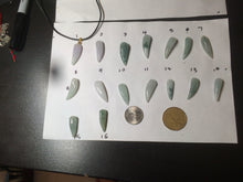 Load image into Gallery viewer, 100% Natural type A icy purple/green/white wolf fang Jadeite Jade pendant AX24
