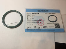 Load image into Gallery viewer, 56.5mm Certified Type A 100% Natural icy watery green/blue/black/gray slim round cut Guatemala Jadeite bangle PB14-5629
