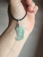 Load image into Gallery viewer, 100% natural type A icy watery jadeite green/yellow/white 3D PiXiu(貔貅) Feng Shui Wealth Attractor with Wealth Pool pendant group necklace PD8
