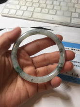 Load image into Gallery viewer, 57.2mm certified 100% natural Type A white sunny green dark green ink painting (水墨) round cut jadeite jade bangle PC158-3151
