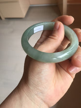 Load image into Gallery viewer, 53.8mm 100% natural Type A icy watery light green/gray jadeite jade bangle PC118-0355
