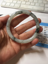 Load image into Gallery viewer, 57.2mm certified 100% natural Type A white sunny green dark green ink painting (水墨) round cut jadeite jade bangle PC158-3151
