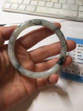 Load image into Gallery viewer, 57.2mm certified 100% natural Type A white sunny green dark green ink painting (水墨) round cut jadeite jade bangle PC158-3151
