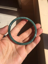 Load image into Gallery viewer, 58.2mm Certified Type A 100% Natural dark green blue gray black slim round cut Guatemala Jadeite bangle PC201-4313
