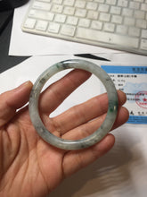 Load image into Gallery viewer, 57.2mm certified 100% natural Type A white sunny green dark green ink painting (水墨) round cut jadeite jade bangle PC158-3151
