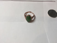 Load image into Gallery viewer, 100% Natural green nephrite (碧玉) Jade ring (adjustable size) HT126
