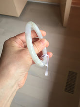 Load image into Gallery viewer, 58.5mm certified Type A 100% Natural white yellow green gray light purple with brown red flying dandelions slim round cut Jadeite Jade bangle PE118-3721

