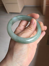 Load image into Gallery viewer, 53.8mm 100% natural Type A icy watery light green/gray jadeite jade bangle PC118-0355
