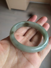 Load image into Gallery viewer, 50mm certified 100% natural Type A dark green/black oval jadeite jade bangle AM84-2870
