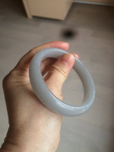 Load image into Gallery viewer, 56.6mm 100% natural smoky purple/icy ash gray Quartzite (Shetaicui jade) bangle SY58
