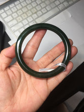 Load image into Gallery viewer, 60.2mm certified 100% Natural dark green/black round cut nephrite Jade(碧玉)  bangle HN14-0140
