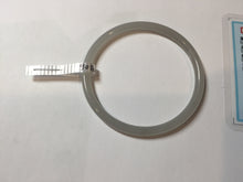 Load image into Gallery viewer, 52.5mm Certified 100% Natural icy gray (灰冰) slim round cut nephrite jade bangle HF125-9106
