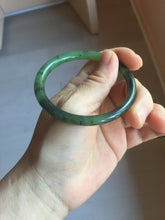 Load image into Gallery viewer, 55mm Certified 100% Natural Fresh Young Green/Dark Green/Black Green Ink Painting (绿水墨) Round Cut Nephrite (Wulanhai 乌兰海碧玉) Bangle HN149-7310
