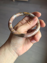 Load image into Gallery viewer, 58.9mm 100% natural pink brown black round cut rose stone (Rhodonite)bangle SY122
