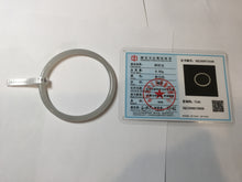 Load image into Gallery viewer, 52.5mm Certified 100% Natural icy gray (灰冰) slim round cut nephrite jade bangle HF125-9106

