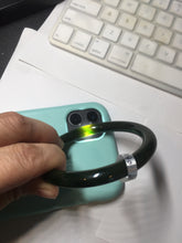 Load image into Gallery viewer, 60.2mm certified 100% Natural dark green/black round cut nephrite Jade(碧玉)  bangle HN14-0140

