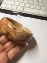 Load image into Gallery viewer, 55.2mm 100% natural orange red yellow Fossil Coral Jade (珊瑚玉) bangle SY128
